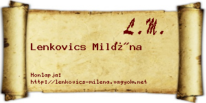Lenkovics Miléna névjegykártya